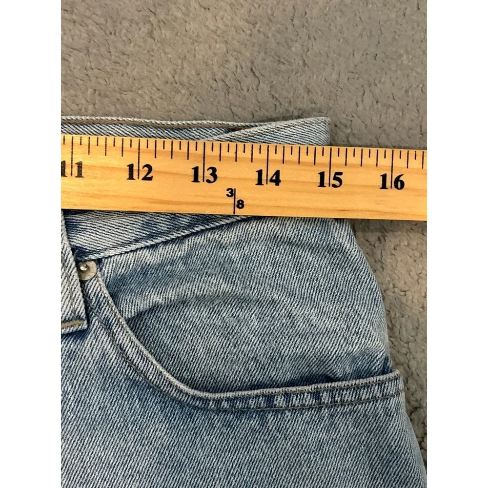 No Excuses Vintage High Waisted Tapered Leg Light Wash Denim Jeans Size 13/14